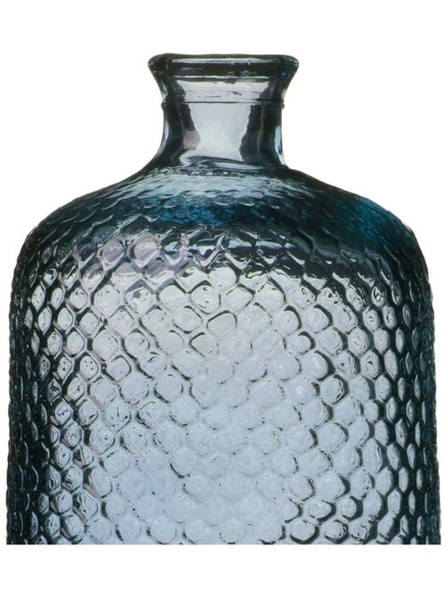 Vase Serena verre recyclé bleu 7L D18.5 H42 - Kiabi