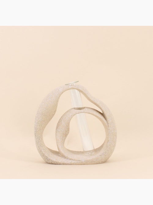 Vase soliflore structure en résine 22cm - Kiabi