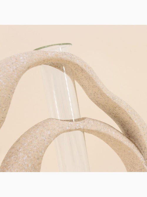 Vase soliflore structure en résine 22cm - Kiabi