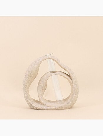 Vase soliflore structure en résine, H22cm