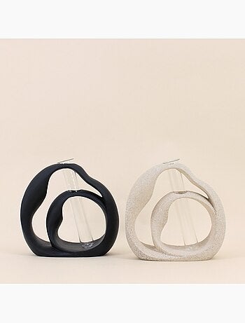 Vase soliflore structure en résine, H22cm