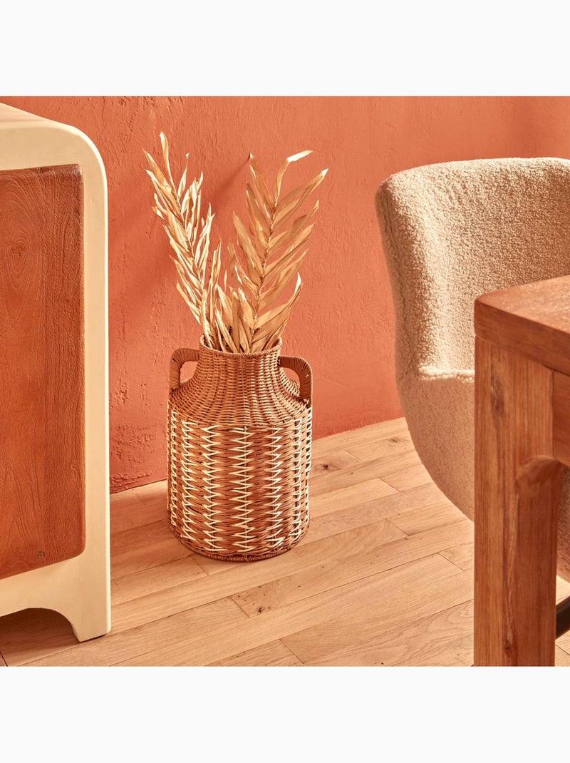 Vase Soro en Rotin avec Anses 28x28x37cm Marron Marron - Kiabi