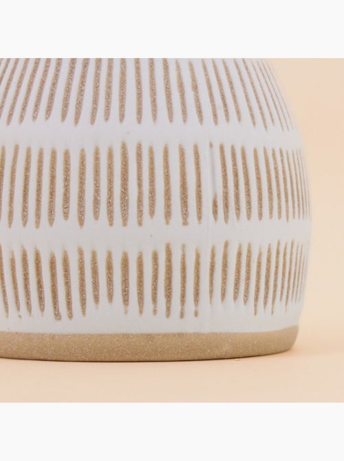 Vase terracotta et blanc 12x10cm - Kiabi