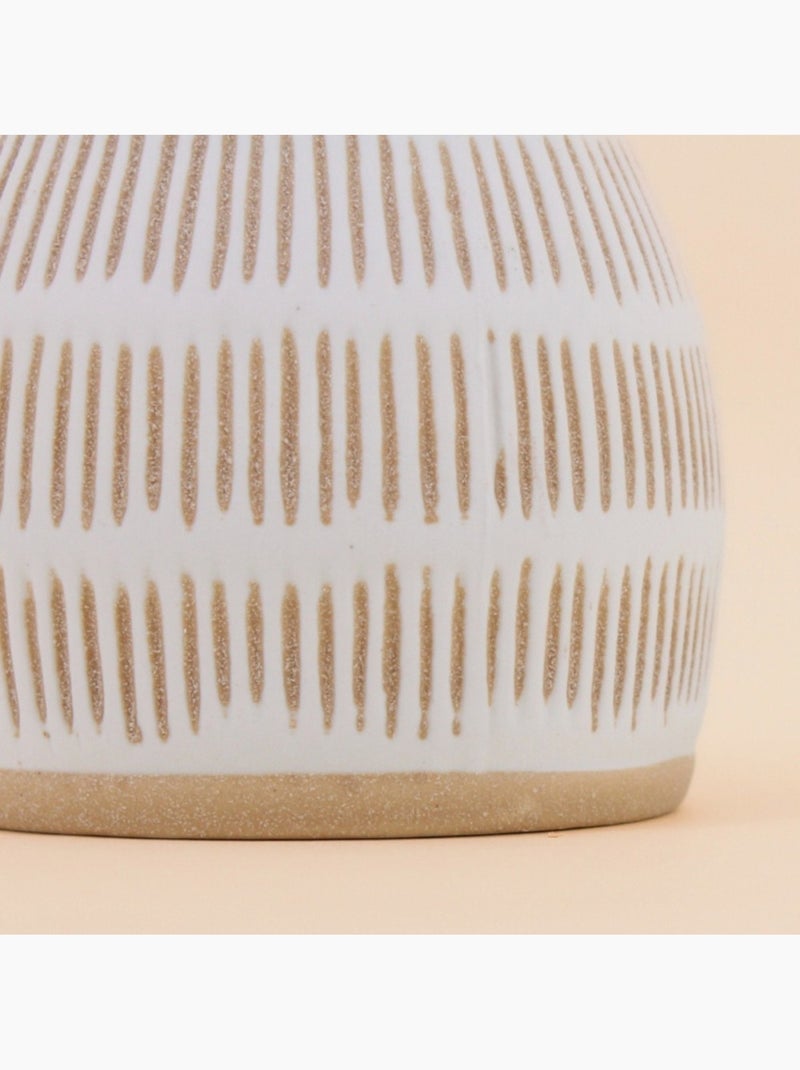 Vase terracotta et blanc, H12cm Terre cuite - Kiabi