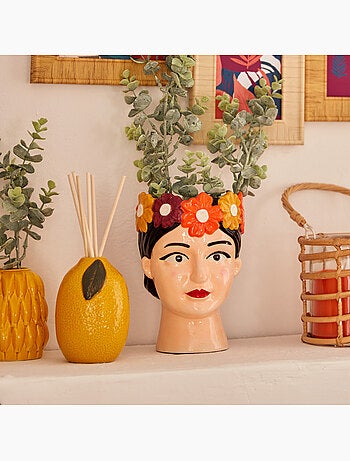 Vase tête de femme couronnée en céramique YUCA
