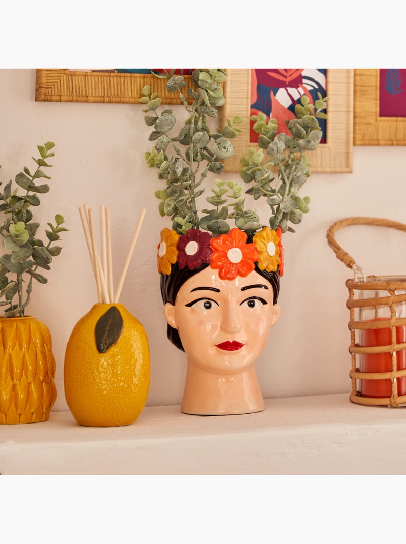 Vase tête de femme couronnée en céramique YUCA Multicolore - Kiabi