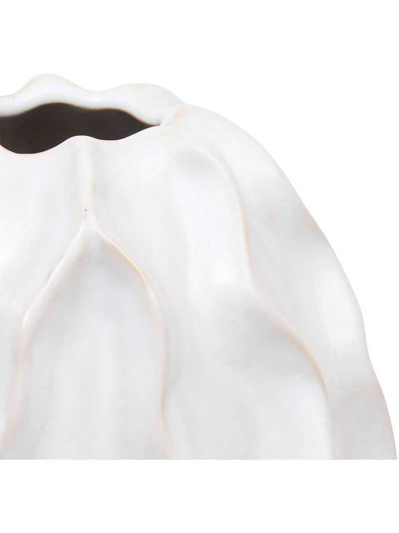 Vase texturé organique en grès émaillé SANDRI Blanc - Kiabi