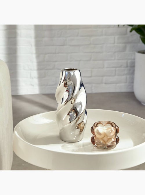 Vase torsadé en dolomite émaillée SKY - Kiabi