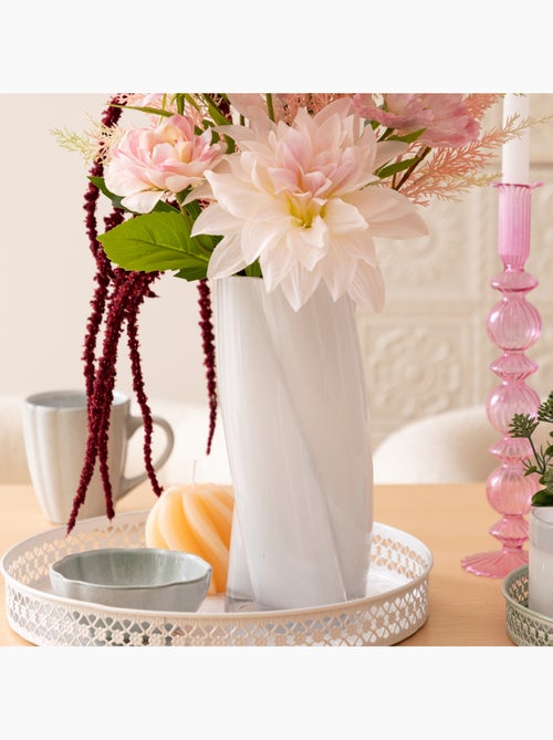 Vase torsadé en verre sablé WILD - Kiabi