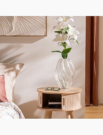 Vase torsadé strié en verre teinté VALMA