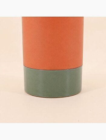 Vase tube en céramique bicolore 17cm