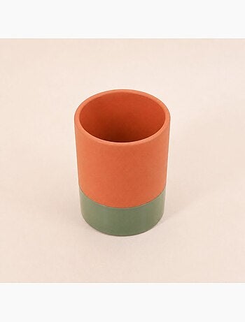 Vase tube en céramique bicolore 17cm