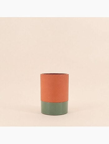 Vase tube en céramique bicolore 17cm