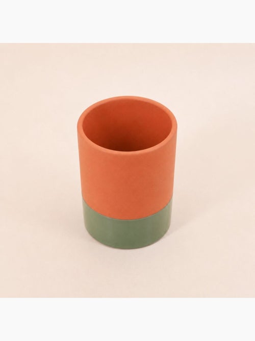 Vase tube en céramique bicolore 17cm - Kiabi