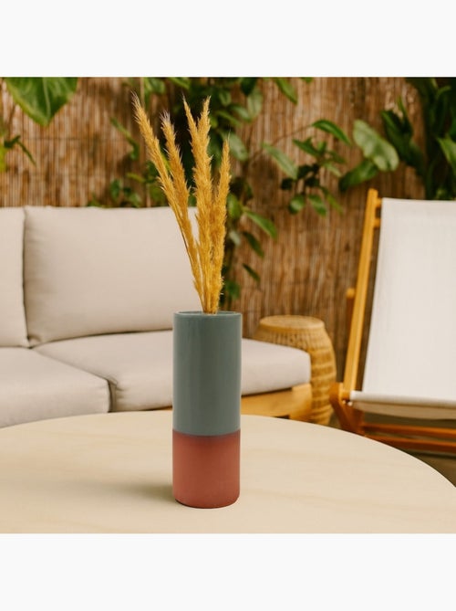Vase tube en céramique bicolore 25cm - Kiabi Vase tube en céramique bicolore 25cm - Kiabi
