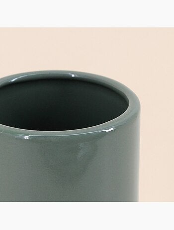 Vase tube en céramique bicolore, H25cm