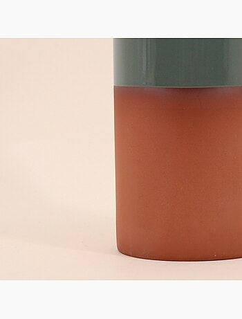 Vase tube en céramique bicolore, H25cm