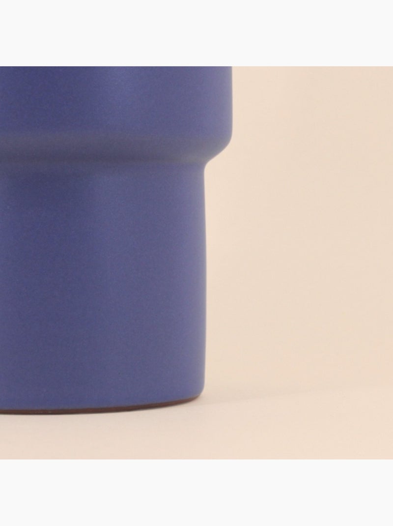 Vase tube rond 20cm Bleu - Kiabi