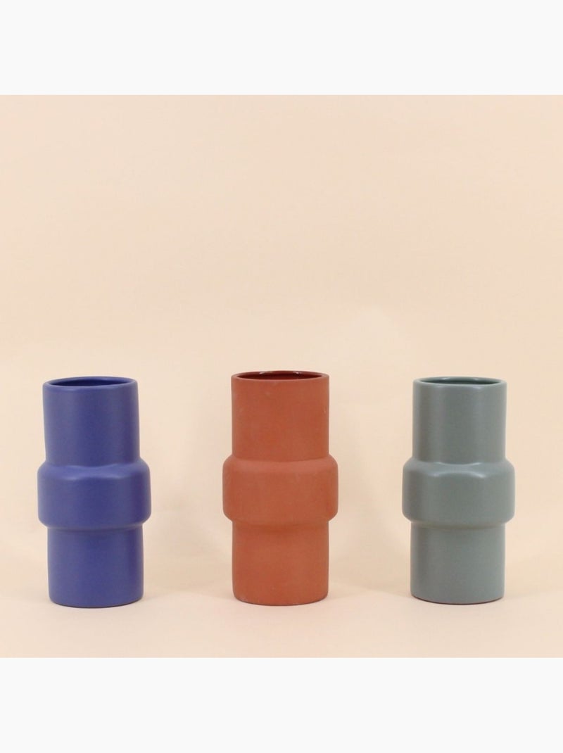 Vase tube rond, H20cm Vert - Kiabi
