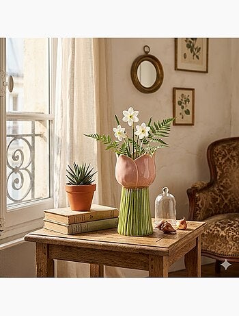 Vase tulipe en porcelaine
