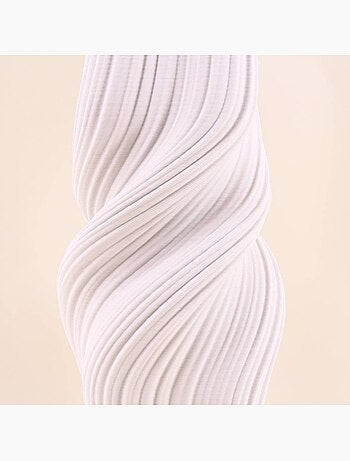 Vase twist en céramique blanche 3D, H39cm