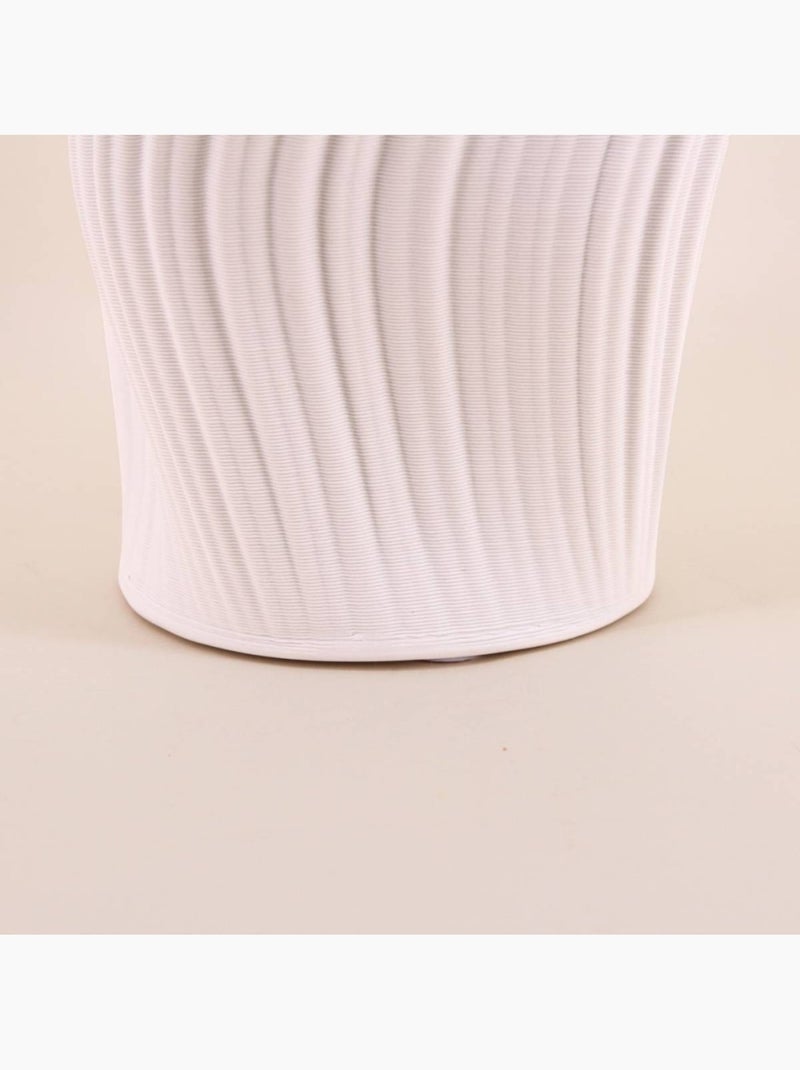 Vase twist en céramique blanche 3D, H39cm Blanc - Kiabi