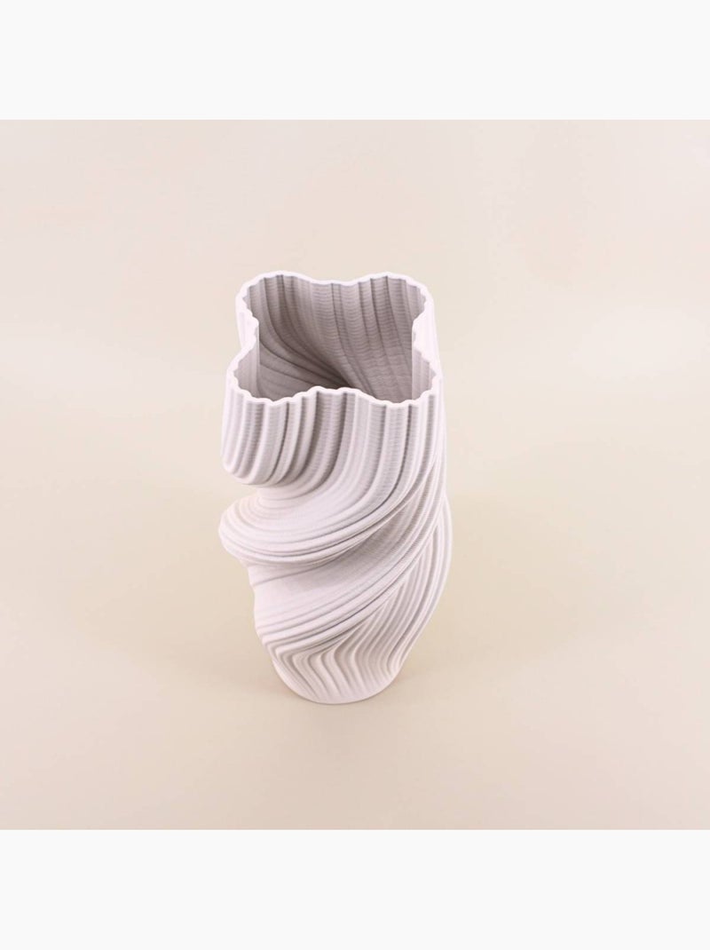 Vase twist en céramique blanche 3D, H39cm Blanc - Kiabi