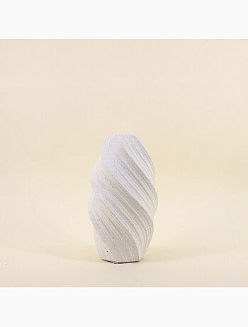 Vase twist en porcelaine blanche 26cm