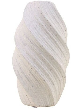 Vase twist en porcelaine blanche 26cm
