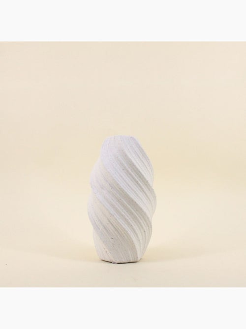 Vase twist en porcelaine blanche 26cm - Kiabi