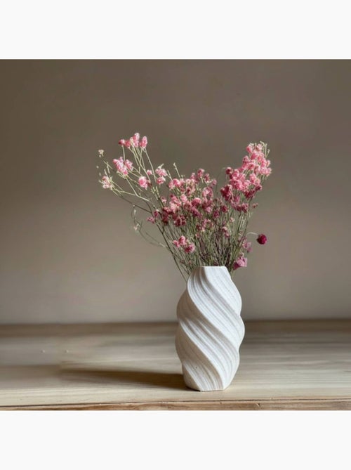 Vase twist en porcelaine blanche 26cm - Kiabi