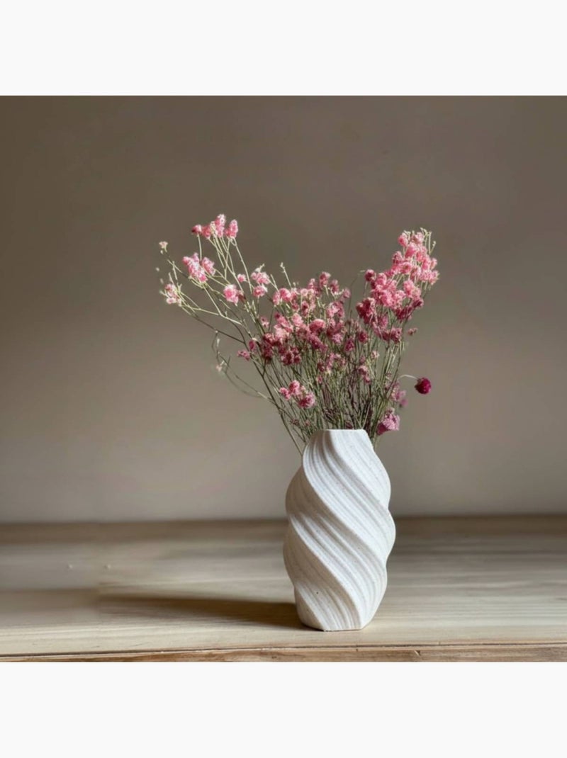 Vase twist en porcelaine blanche, H26cm Blanc - Kiabi