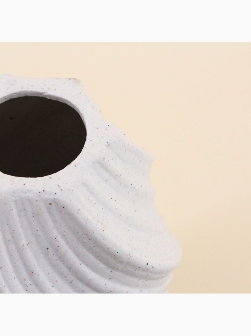 Vase twist en porcelaine blanche, H26cm Blanc - Kiabi