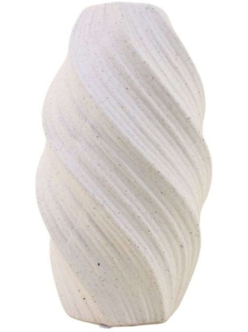 Vase twist en porcelaine blanche, H26cm Blanc - Kiabi
