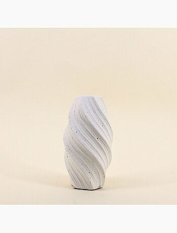 Vase twist en porcelaine blanche vague 20cm