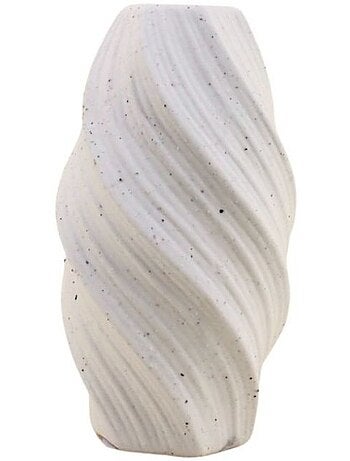 Vase twist en porcelaine blanche vague 20cm