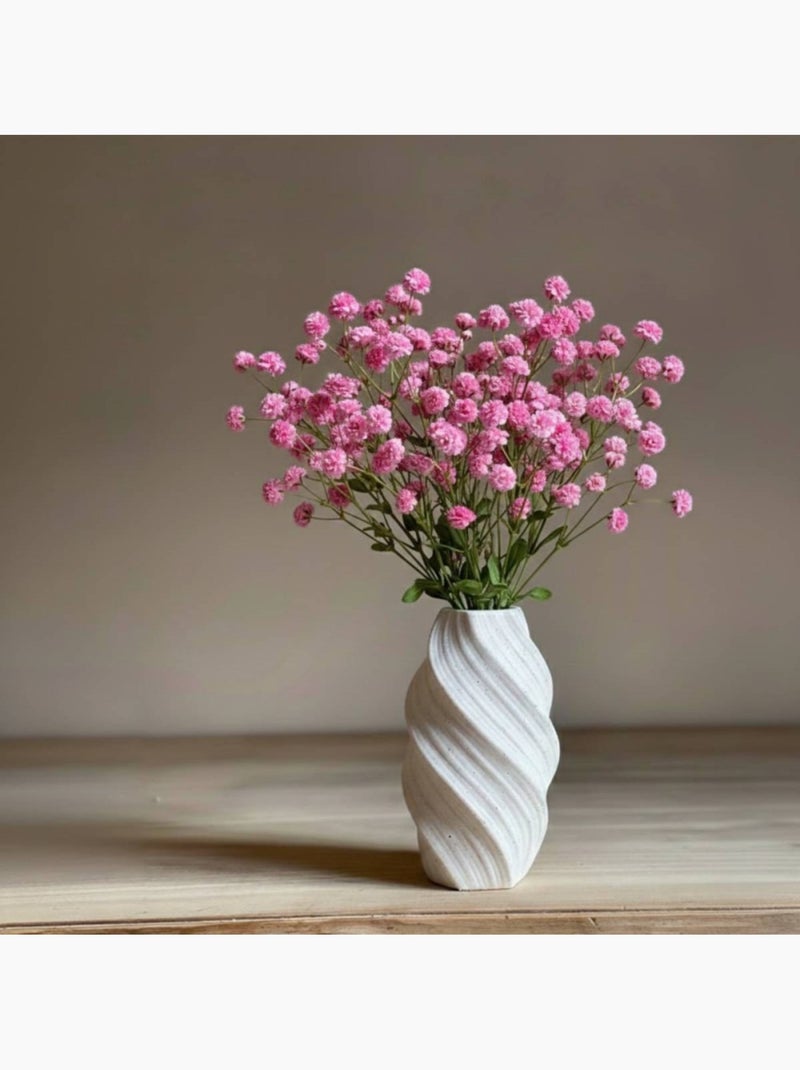 Vase twist en porcelaine blanche vague 20cm Blanc - Kiabi
