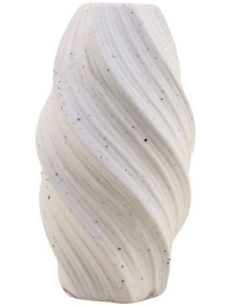 Vase twist en porcelaine blanche vague 20cm Blanc - Kiabi