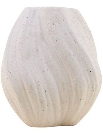 Vase twist en porcelaine blanche vagues 15cm