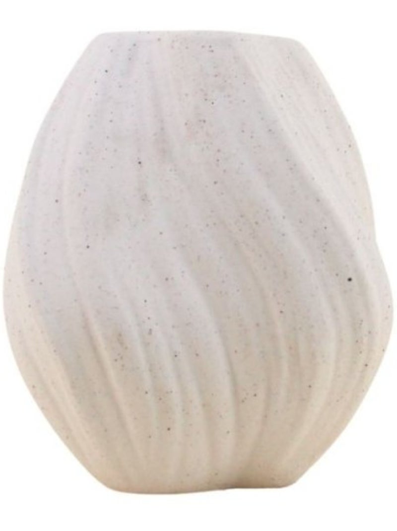 Vase twist en porcelaine blanche vagues 15cm Blanc - Kiabi