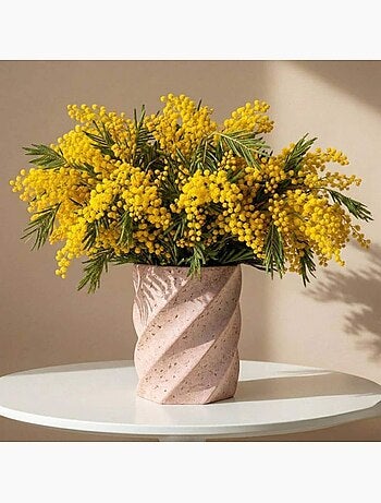 Vase twist imitation travertin h15cm