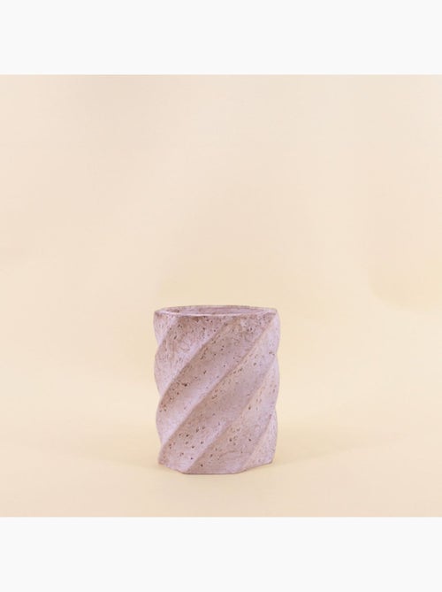 Vase twist imitation travertin h15cm - Kiabi
