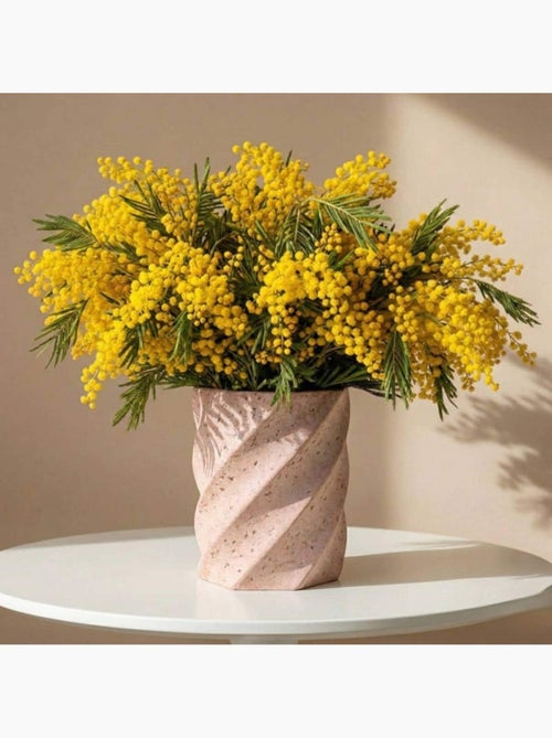 Vase twist imitation travertin h15cm - Kiabi