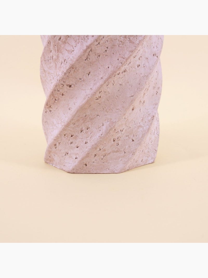 Vase twist imitation travertin, H15cm Beige - Kiabi