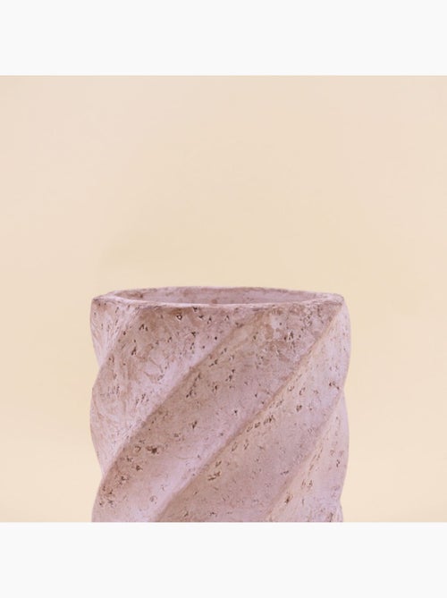 Vase twist imitation travertin h15cm - Kiabi
