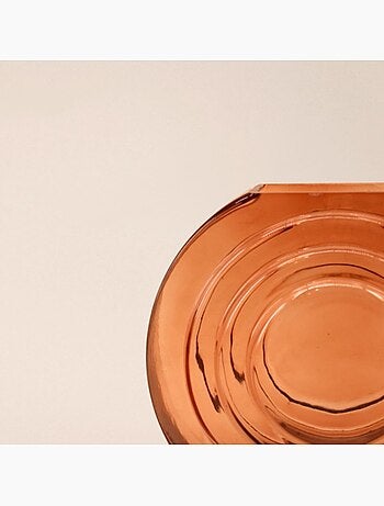 Vase verre vintage géométrique h19cm