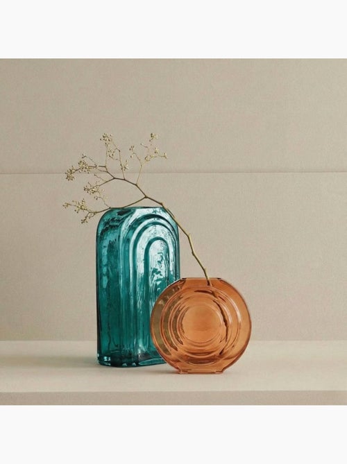 Vase verre vintage géométrique h19cm - Kiabi
