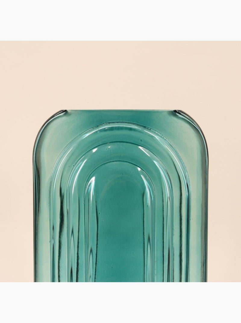 Vase verre vintage géométrique h28cm Bleu - Kiabi