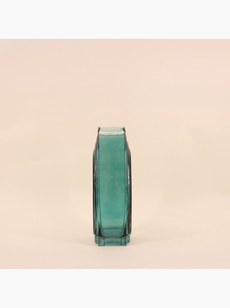 Vase verre vintage géométrique h28cm Bleu - Kiabi