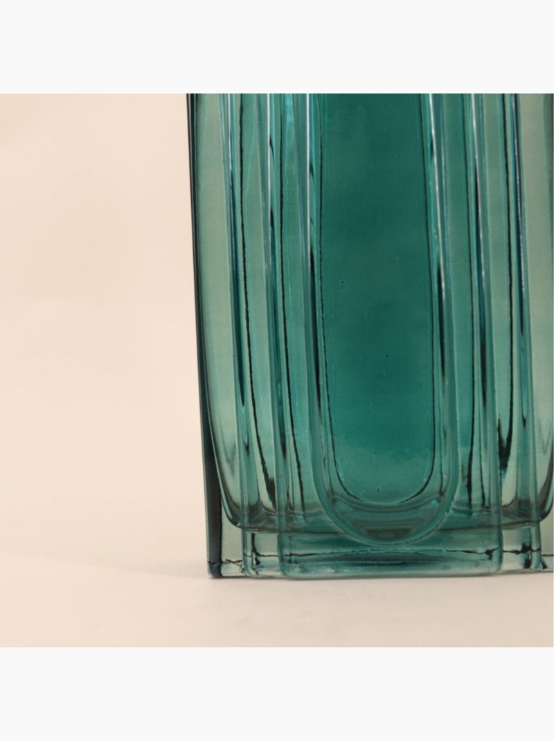 Vase verre vintage géométrique h28cm Bleu - Kiabi
